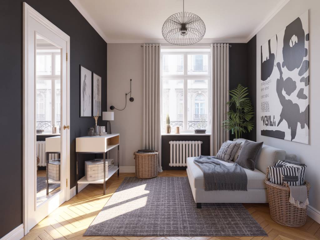 Deco couloir noir et blanc : idées pour un espace graphique et chic