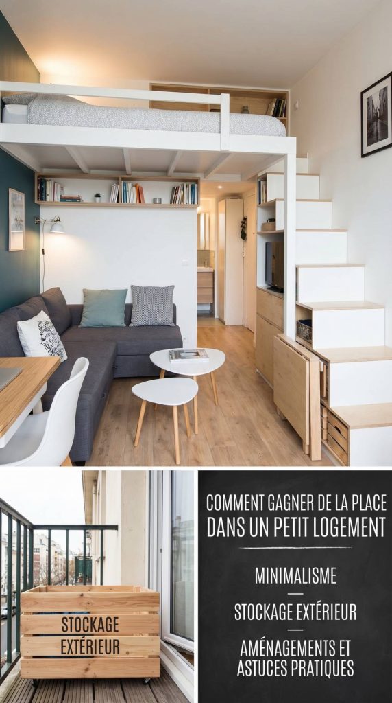 Comment gagner de la place dans un petit logement : minimalisme, stockage exterieur, aménagements et astuces pratiques